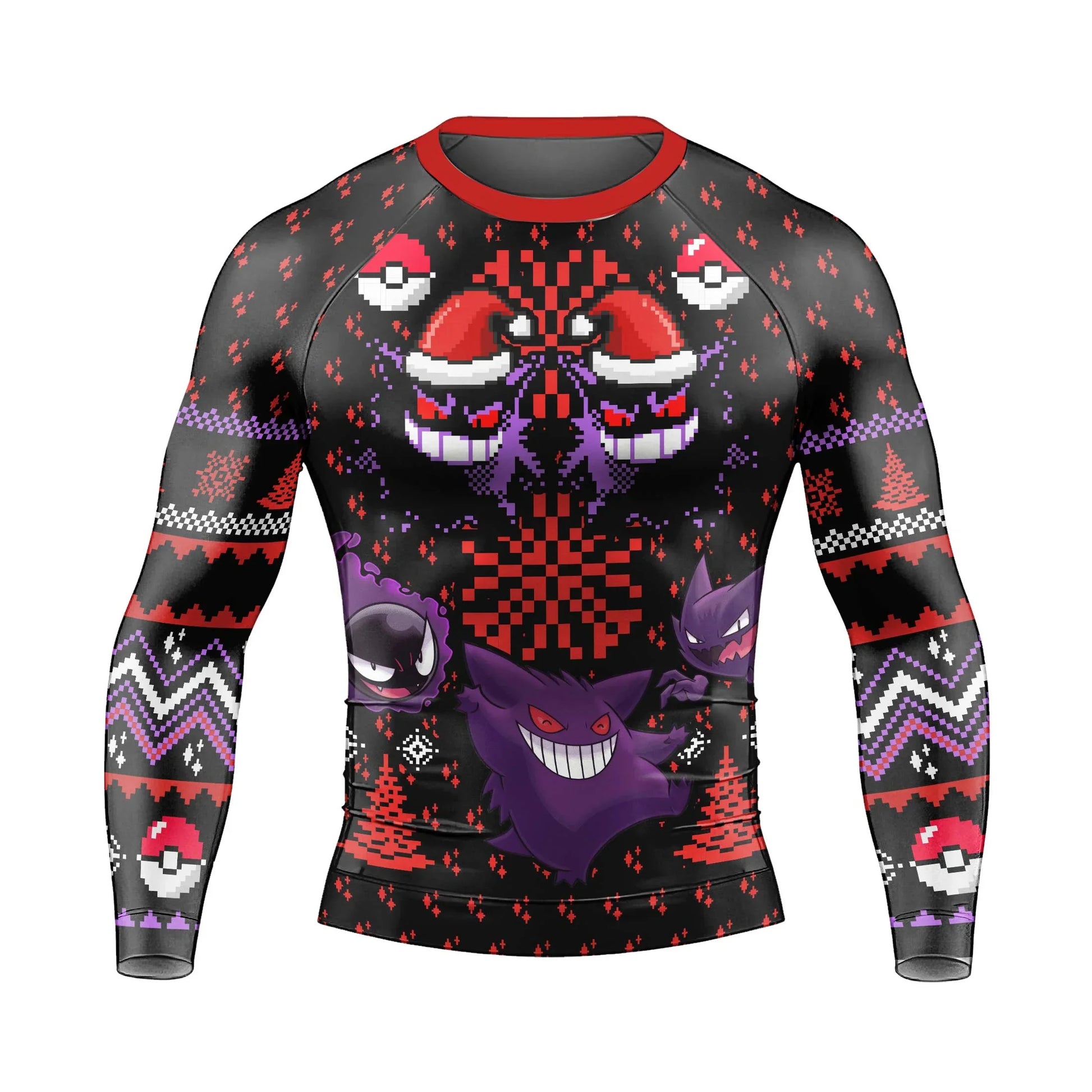 Pokemon Gastly Haunter Gengar Christmas Rash Guard