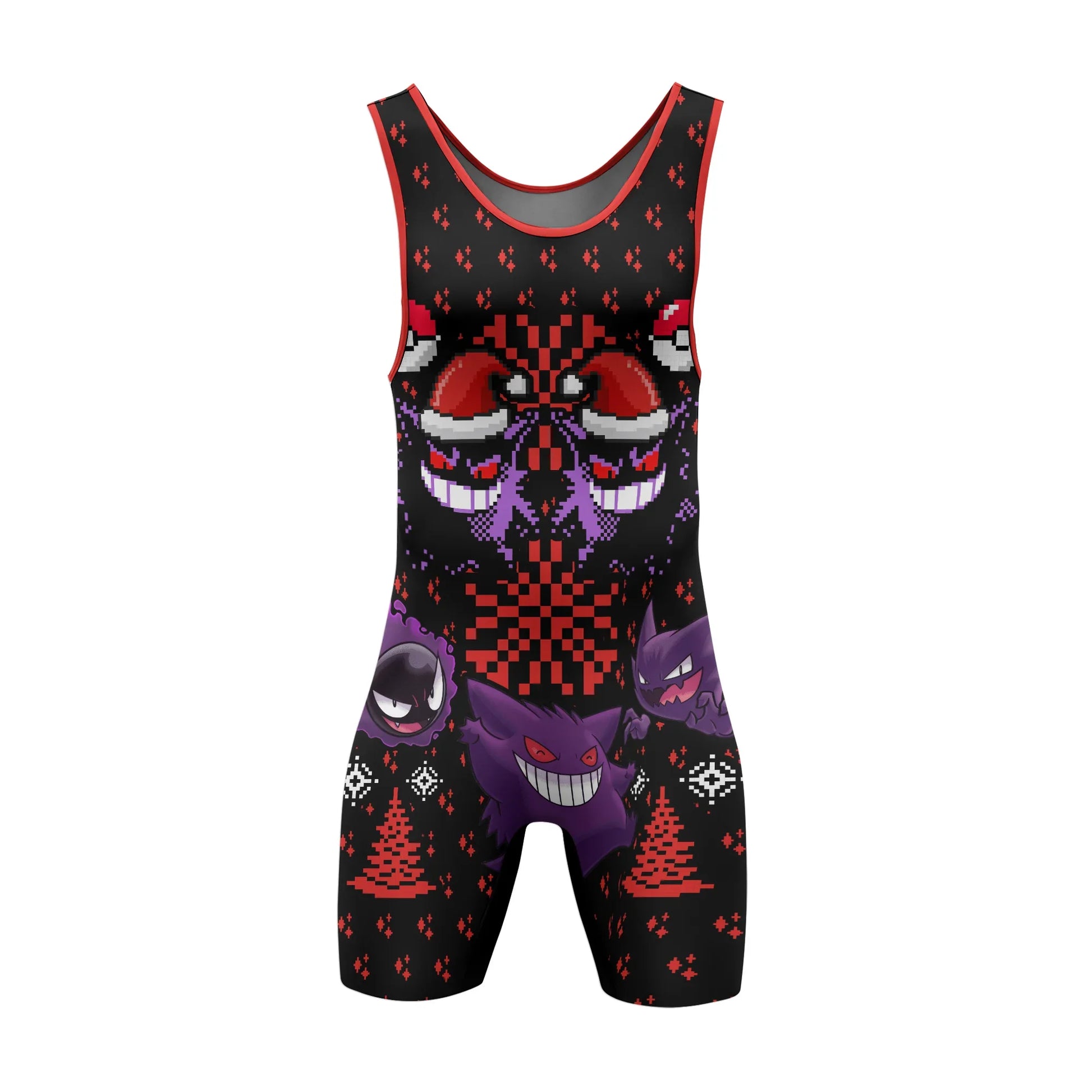Pokemon Gastly Haunter Gengar Christmas Wrestling Singlet