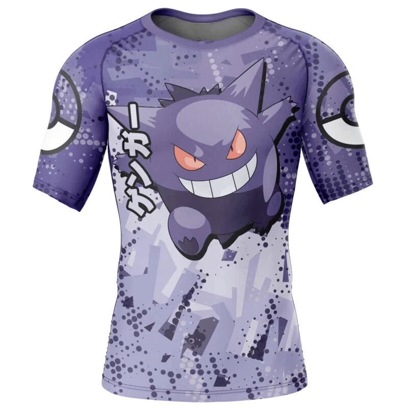 Pokemon Gengar Black And White Enviroment Rash Guard