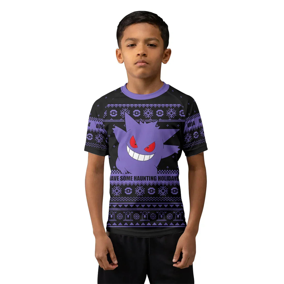 Pokemon Gengar Christmas Kids Rash Guard