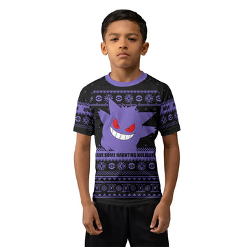 Pokemon Gengar Christmas Kids Rash Guard