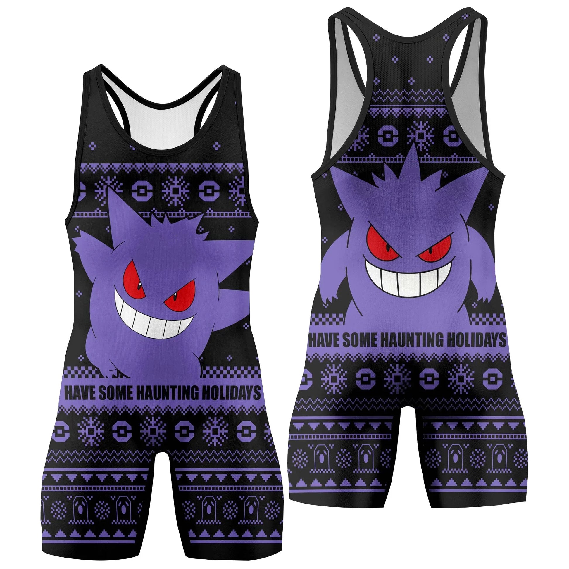 Pokemon Gengar Christmas Wrestling Singlet
