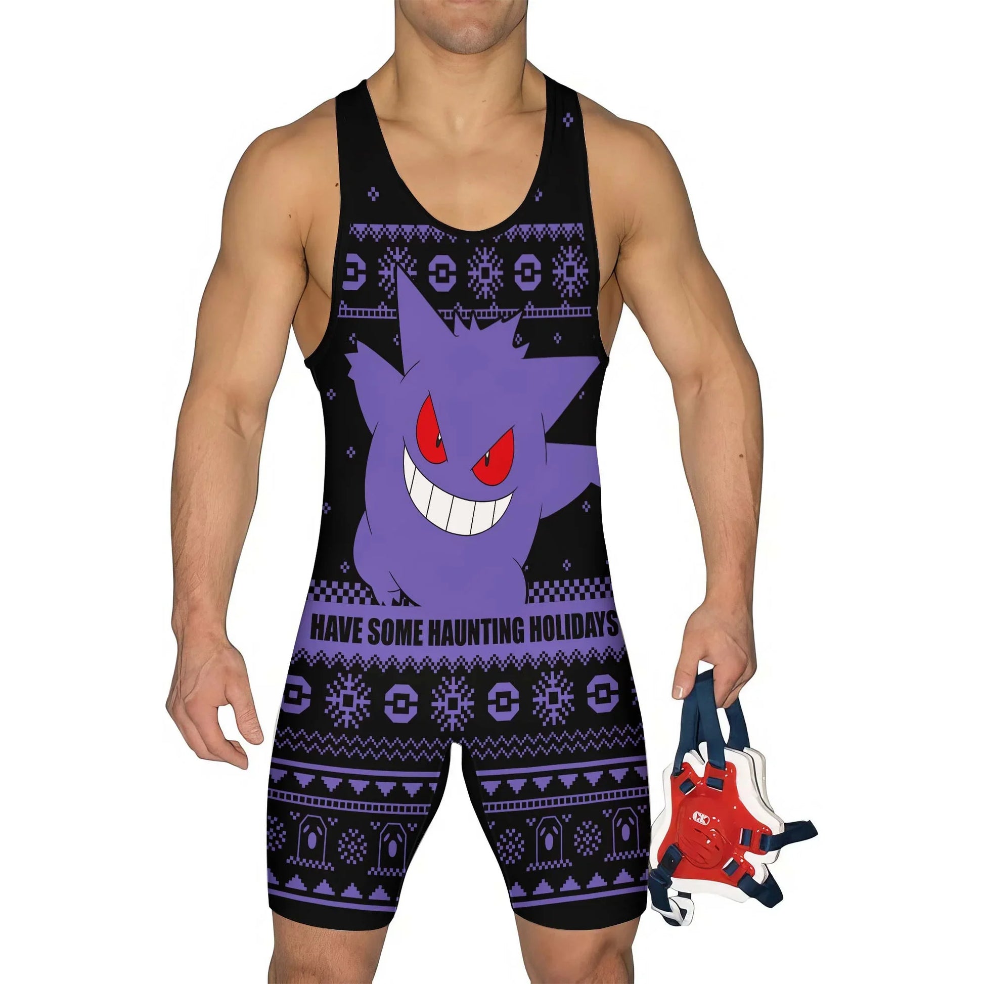 Pokemon Gengar Christmas Wrestling Singlet