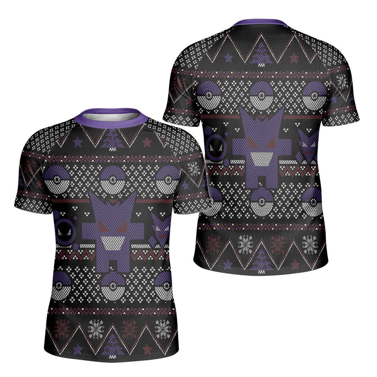Pokemon Gengar Pixel Christmas Kids Rash Guard