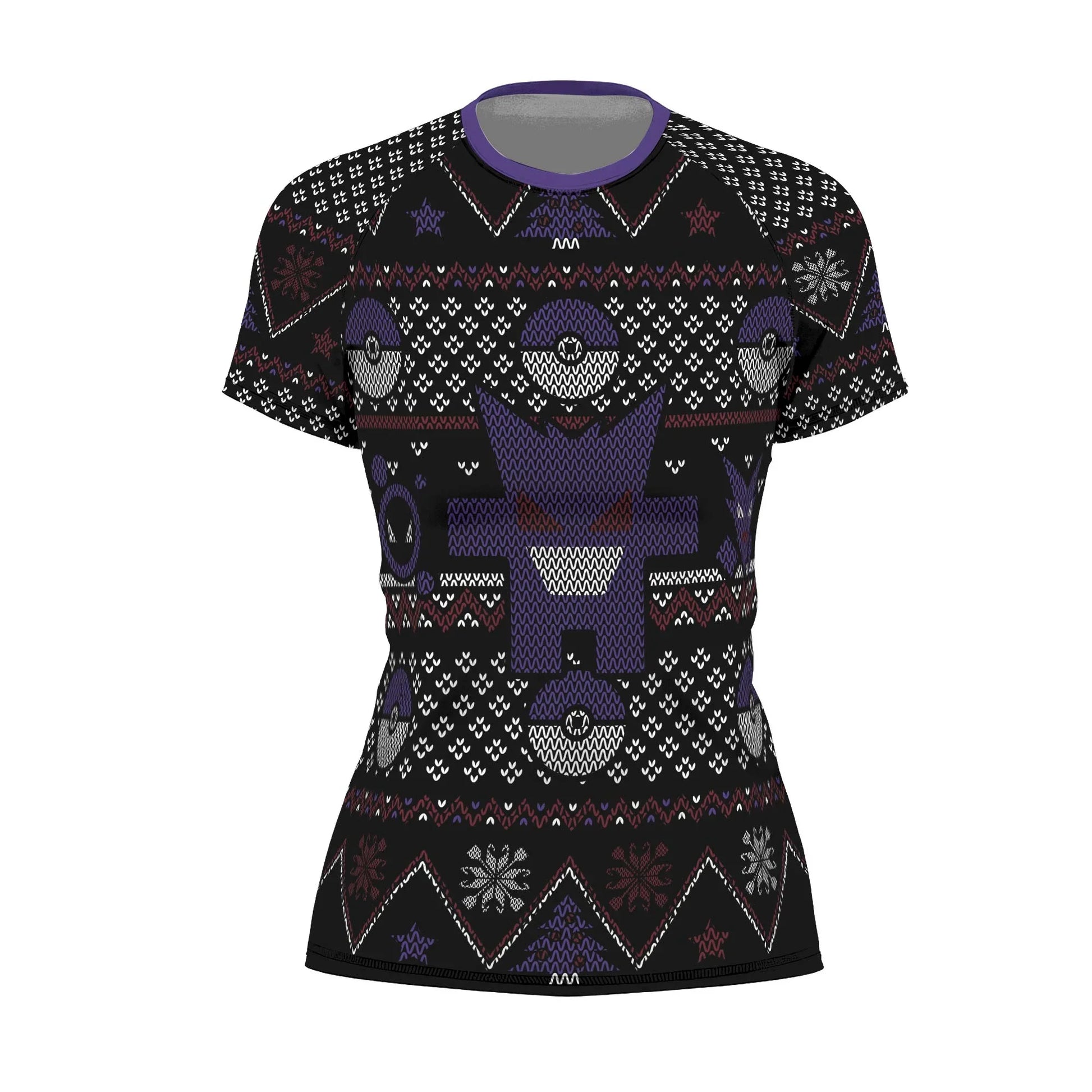 Pokemon Gengar Pixel Christmas Rash Guard