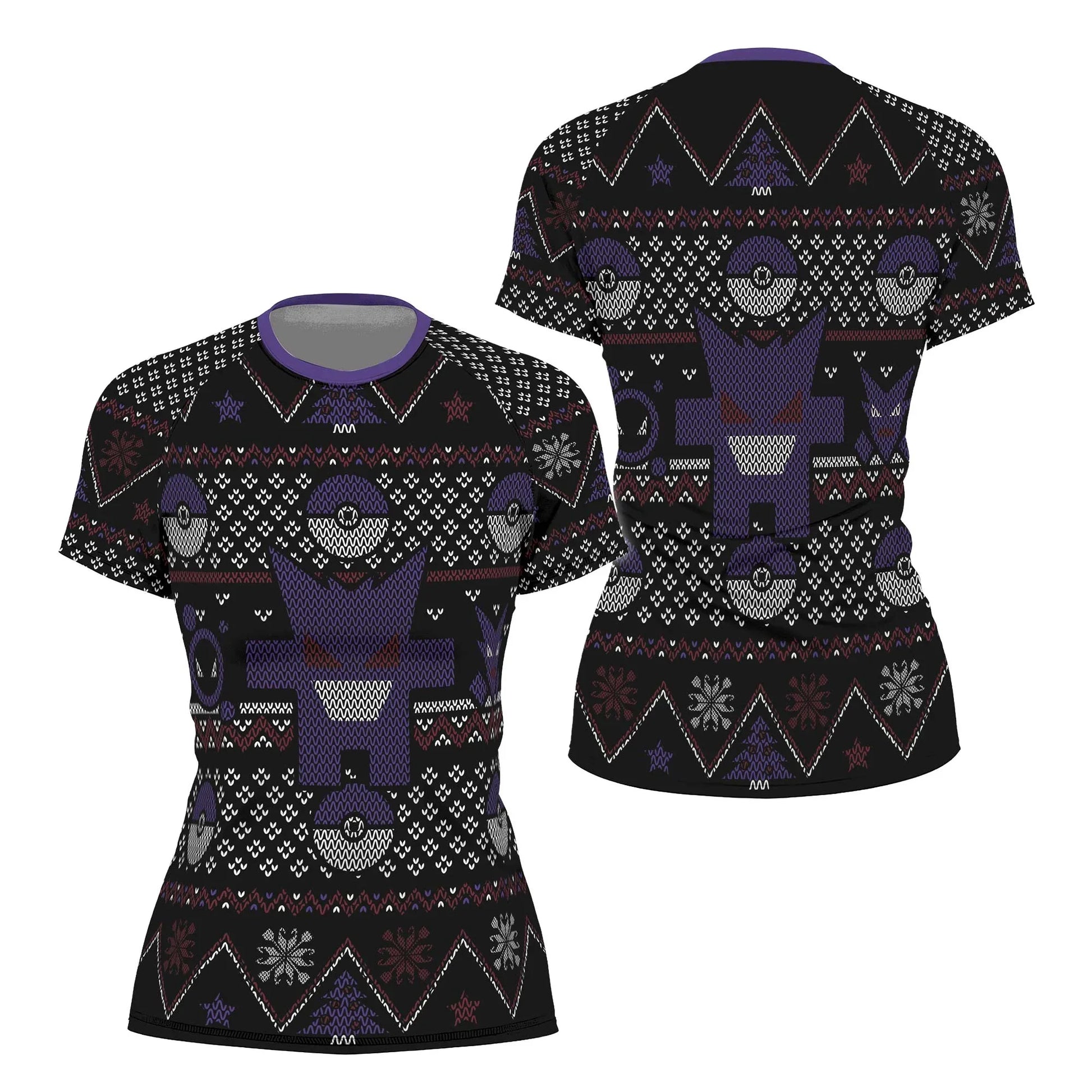 Pokemon Gengar Pixel Christmas Rash Guard