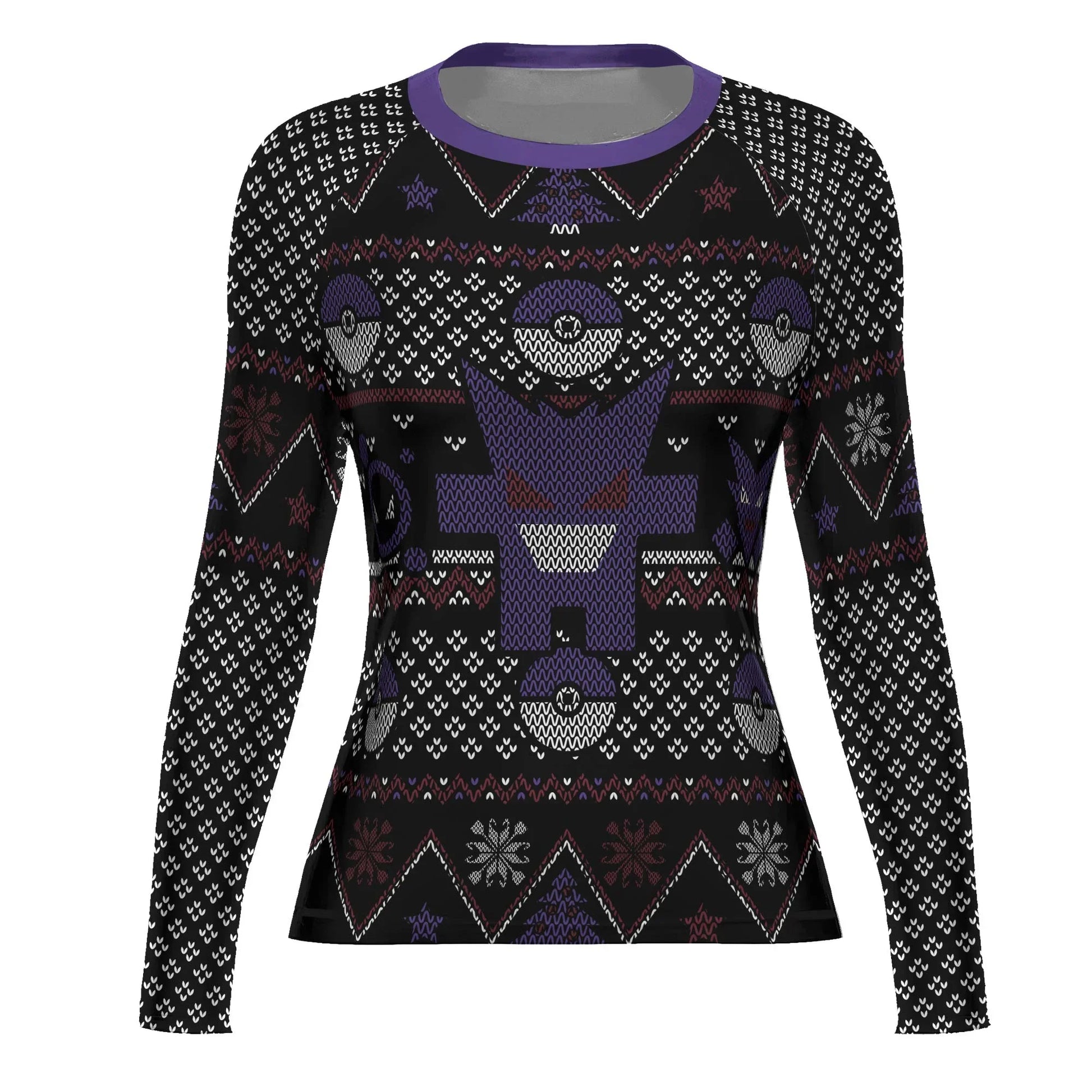 Pokemon Gengar Pixel Christmas Rash Guard