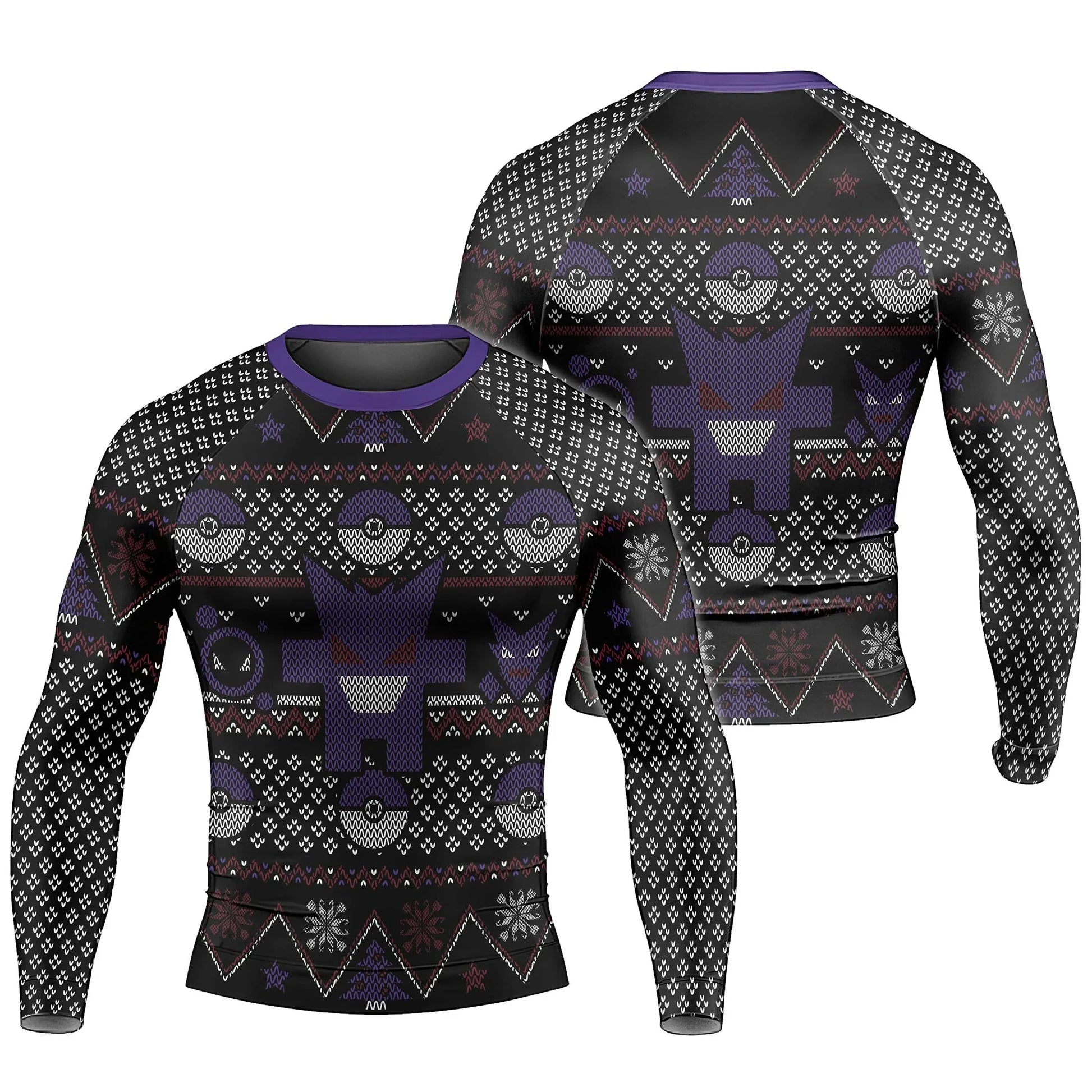 Pokemon Gengar Pixel Christmas Rash Guard