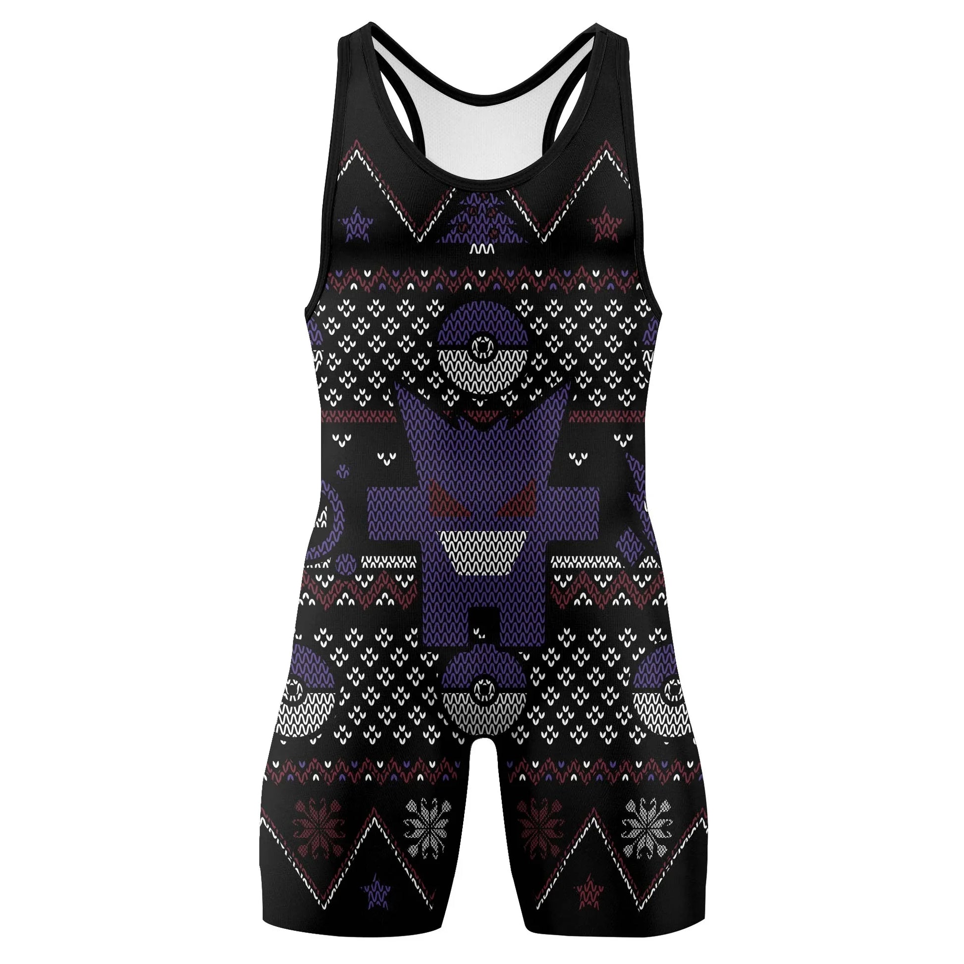 Pokemon Gengar Pixel Christmas Wrestling Singlet