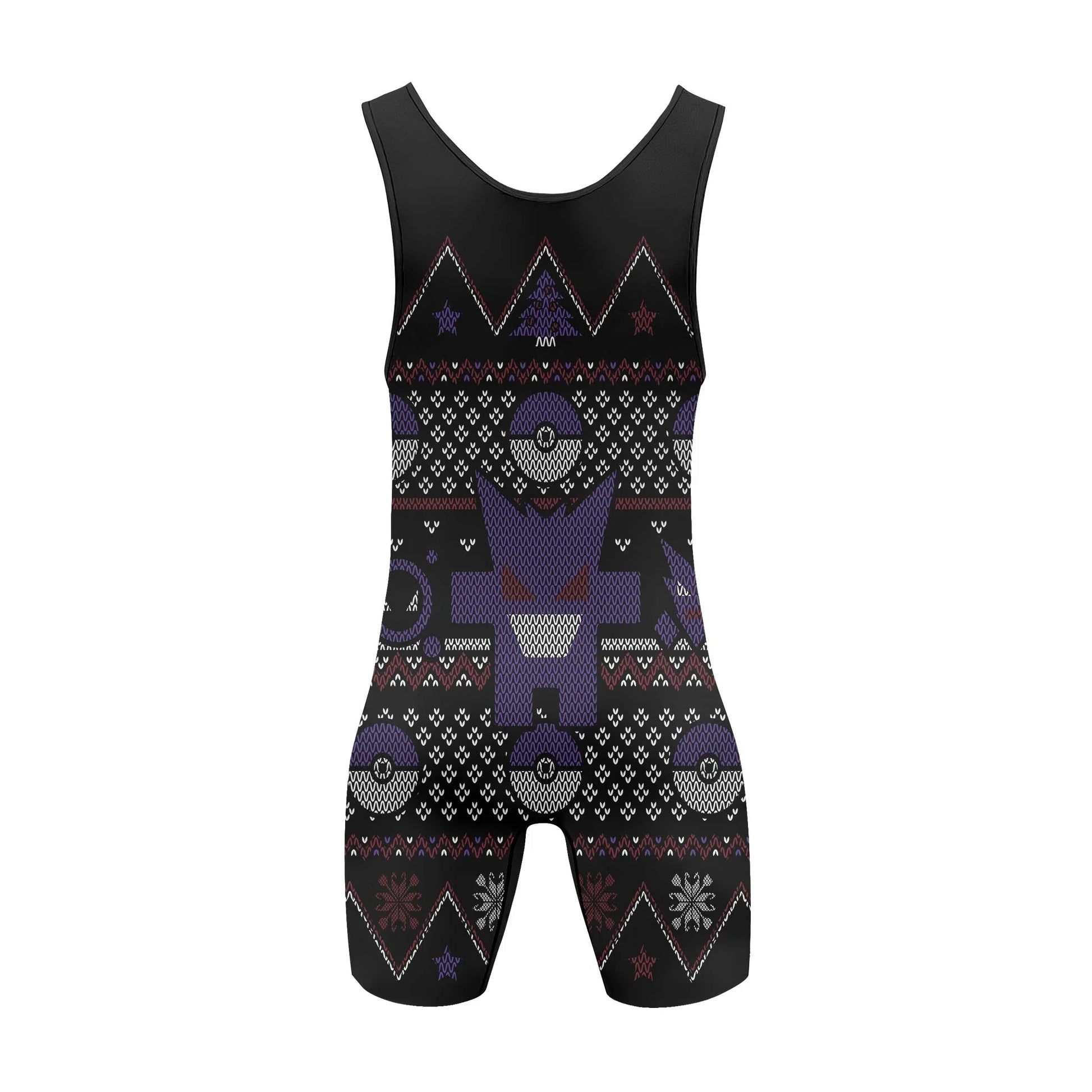 Pokemon Gengar Pixel Christmas Wrestling Singlet