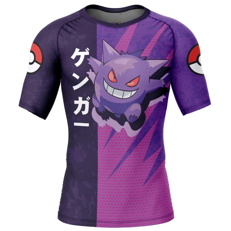 Pokemon Gengar Shadow Ball Attack Rash Guard | Anime Fightwear