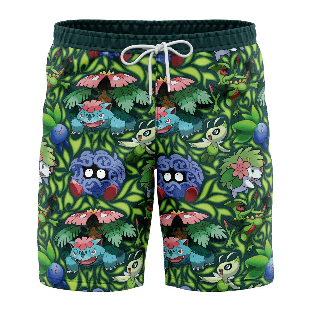 Pokemon Grass Type Swim Trunks