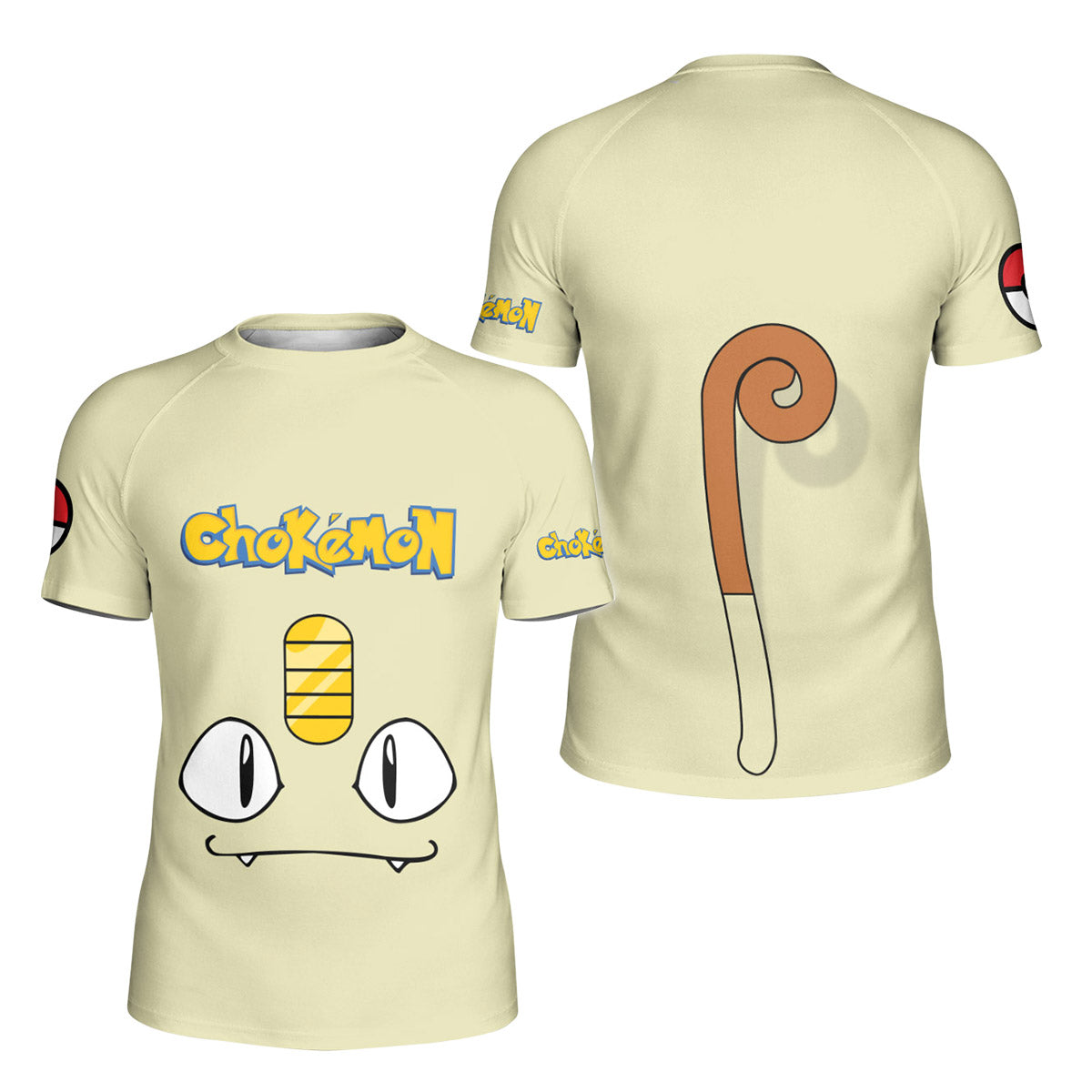 Pokemon Meowth Face Kids Rash Guard
