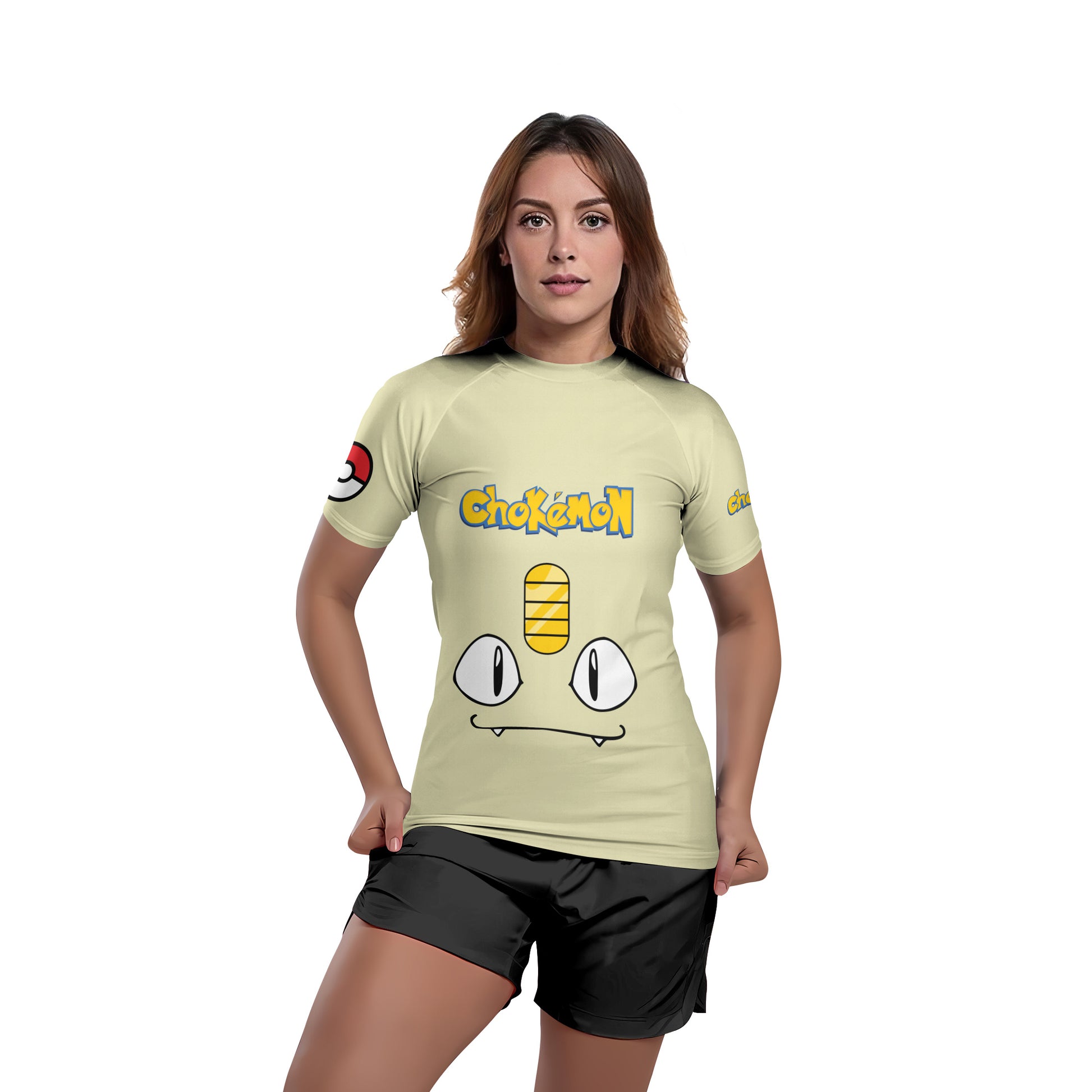 Pokemon Meowth Face Rash Guard