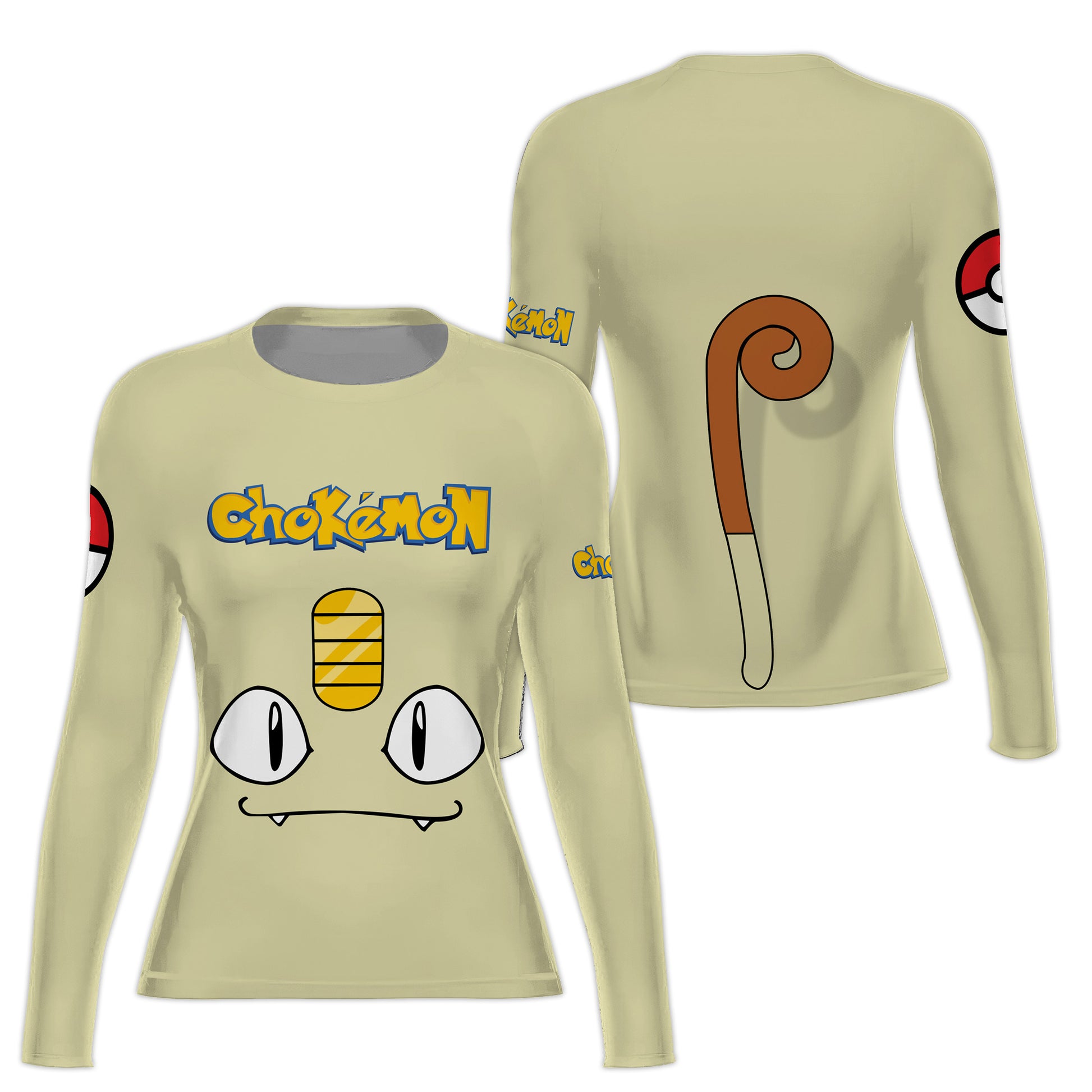 Pokemon Meowth Face Rash Guard