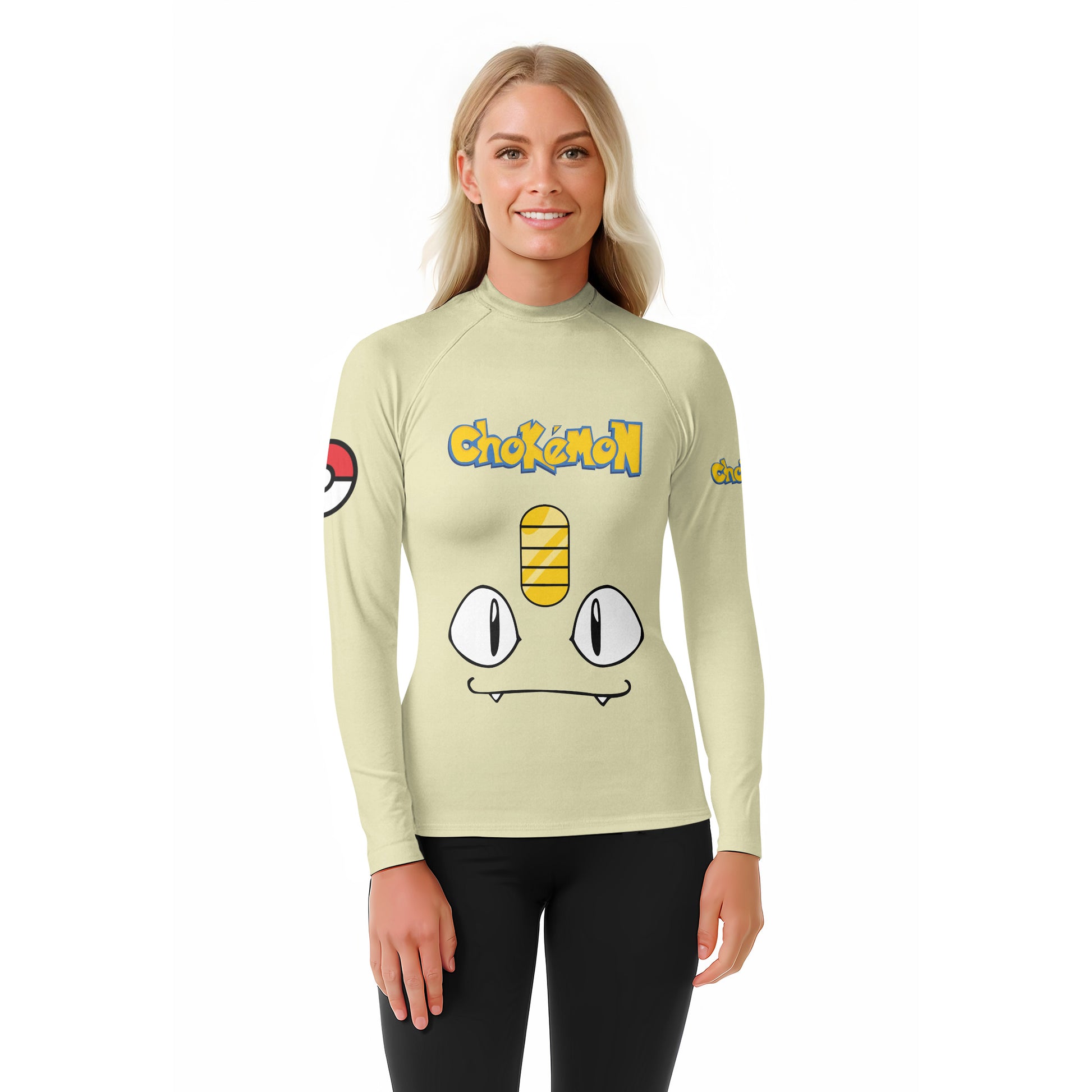Pokemon Meowth Face Rash Guard