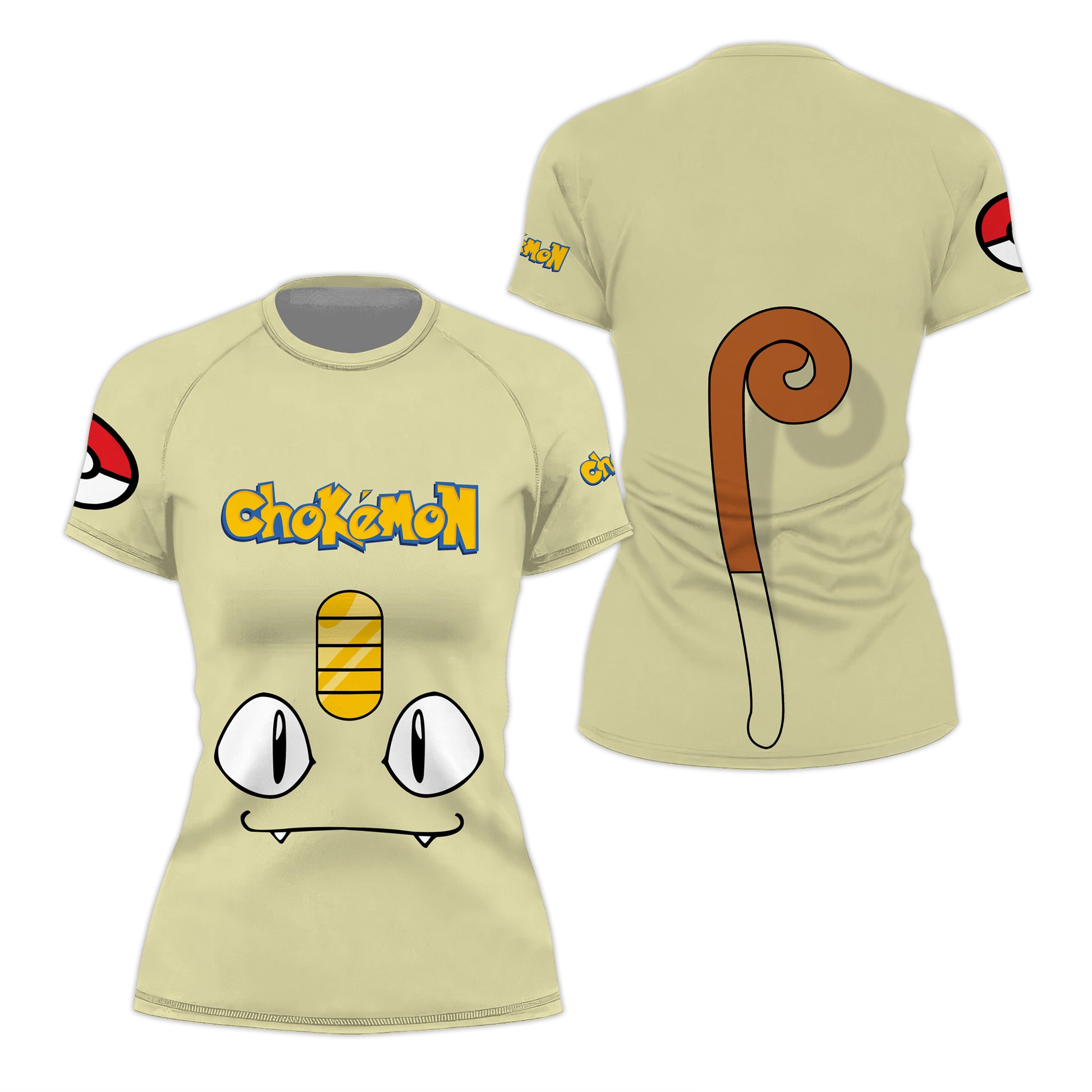 Pokemon Meowth Face Rash Guard
