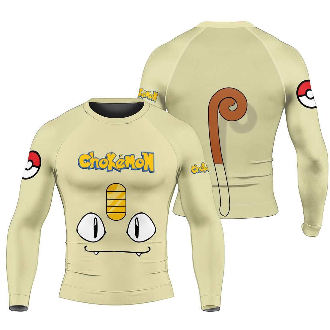 Pokemon Meowth Face Rash Guard