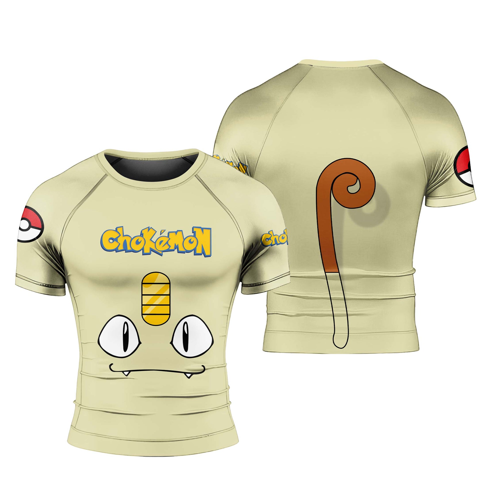 Pokemon Meowth Face Rash Guard