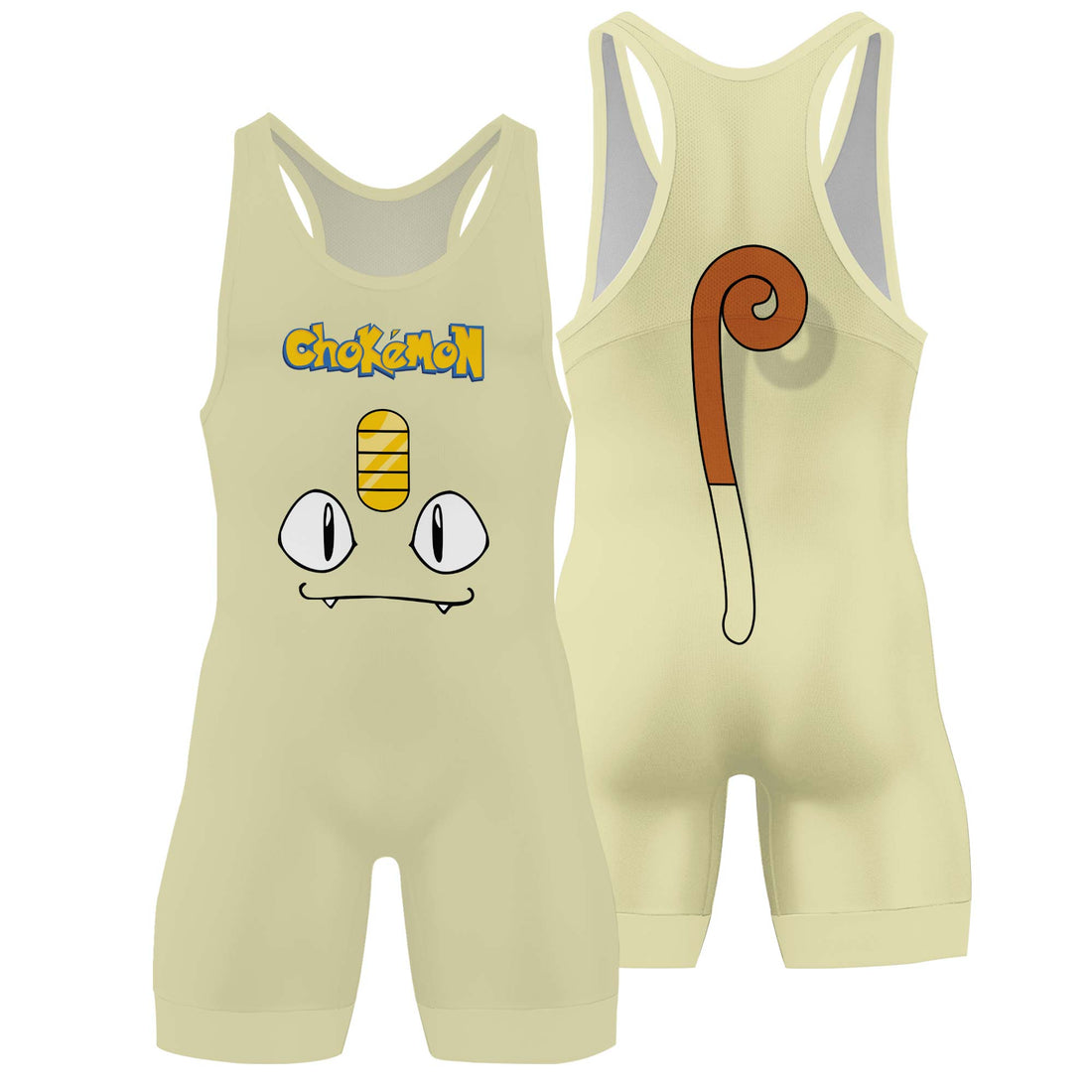 Pokemon Meowth Face Wrestling Singlet