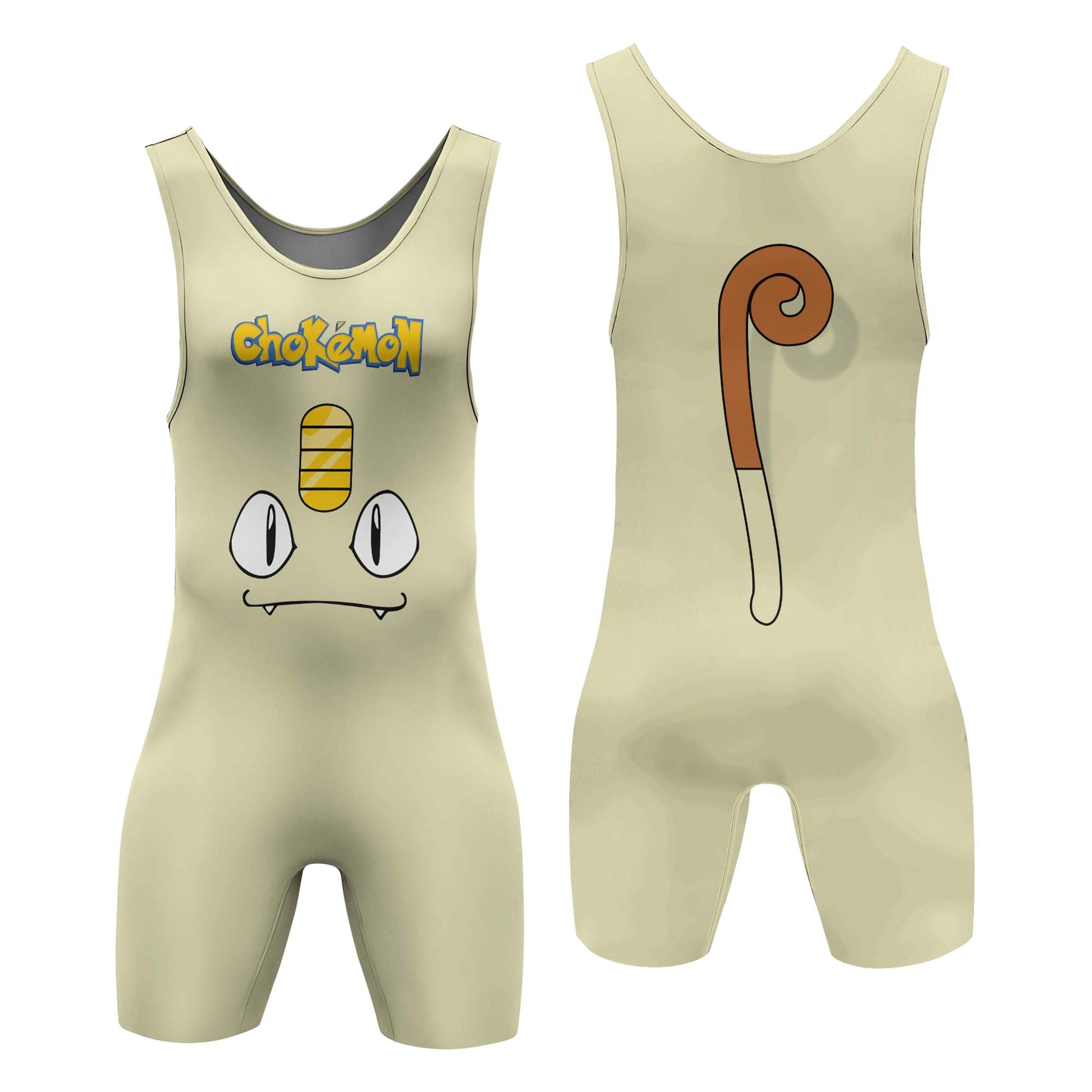 Pokemon Meowth Face Wrestling Singlet