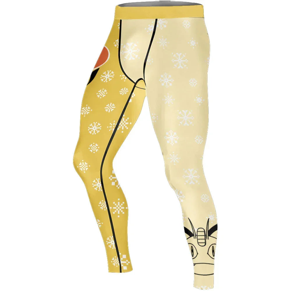 Pokemon Merry Christmas Men's Compression Leggings
