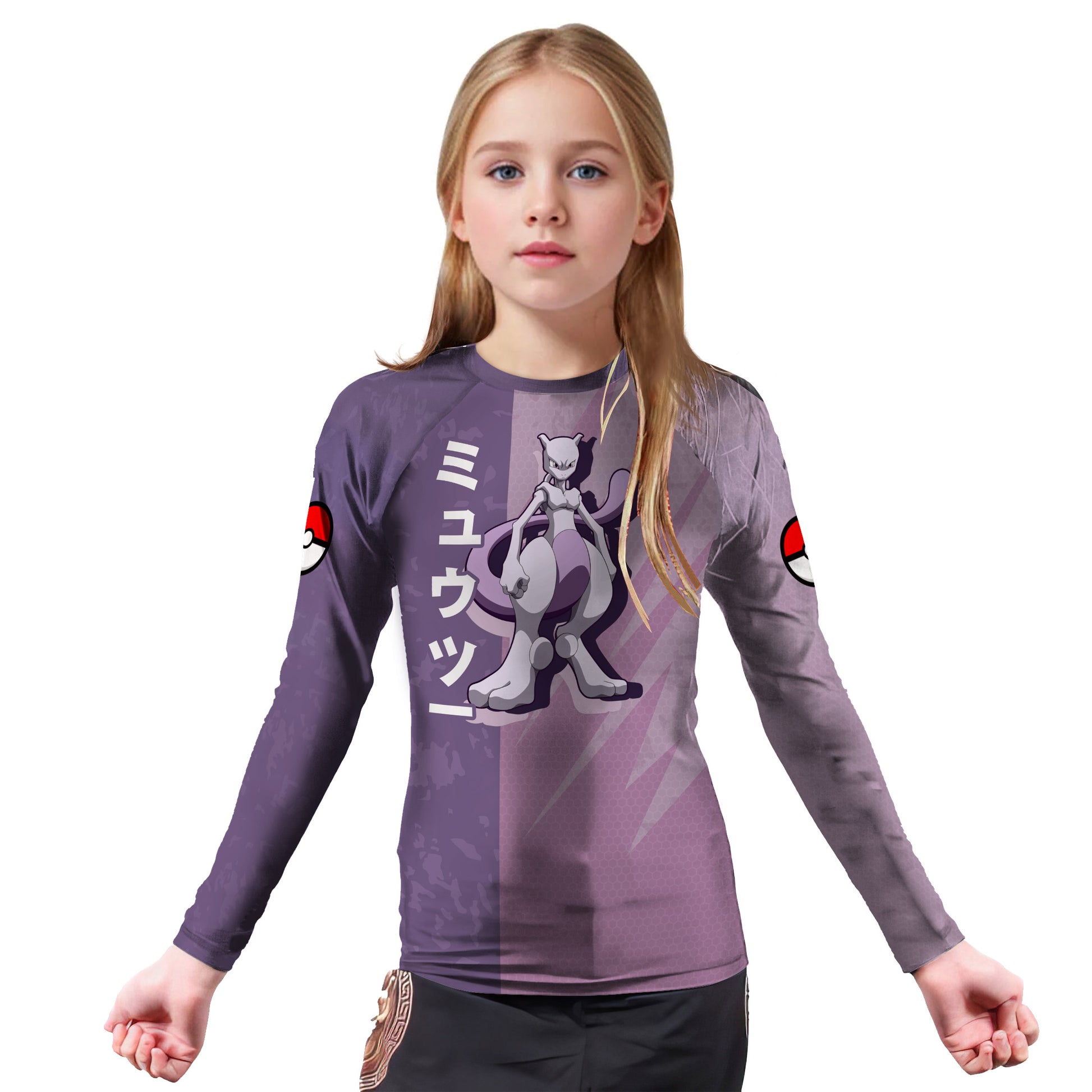Pokemon Mewtwo Artificial Pokemon Kids Rash Guard