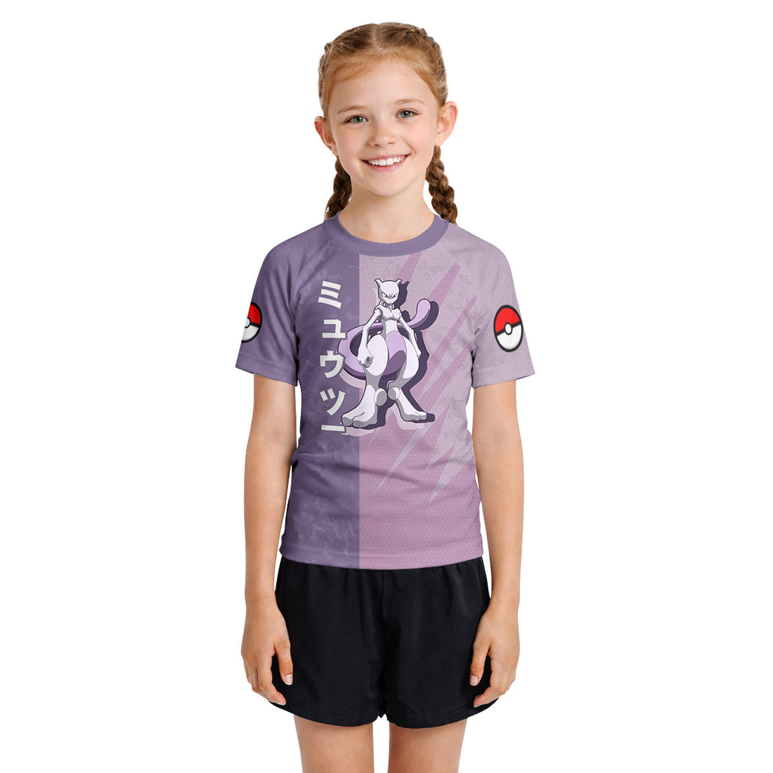 Pokemon Mewtwo Artificial Pokemon Kids Rash Guard