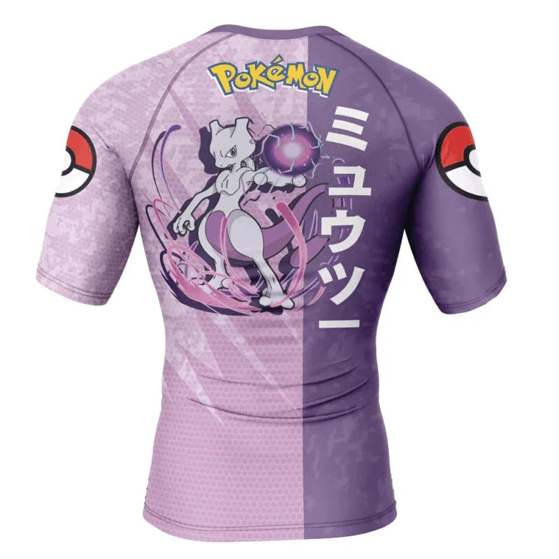 Pokemon Mewtwo Artificial Pokemon Rash Guard | Anime Fightwear