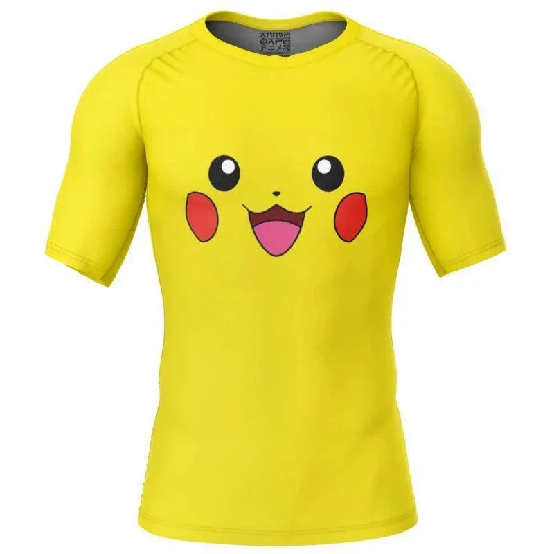 Pokemon Pikachu Face Rash Guard | Jiu Jitsu Rash Guard