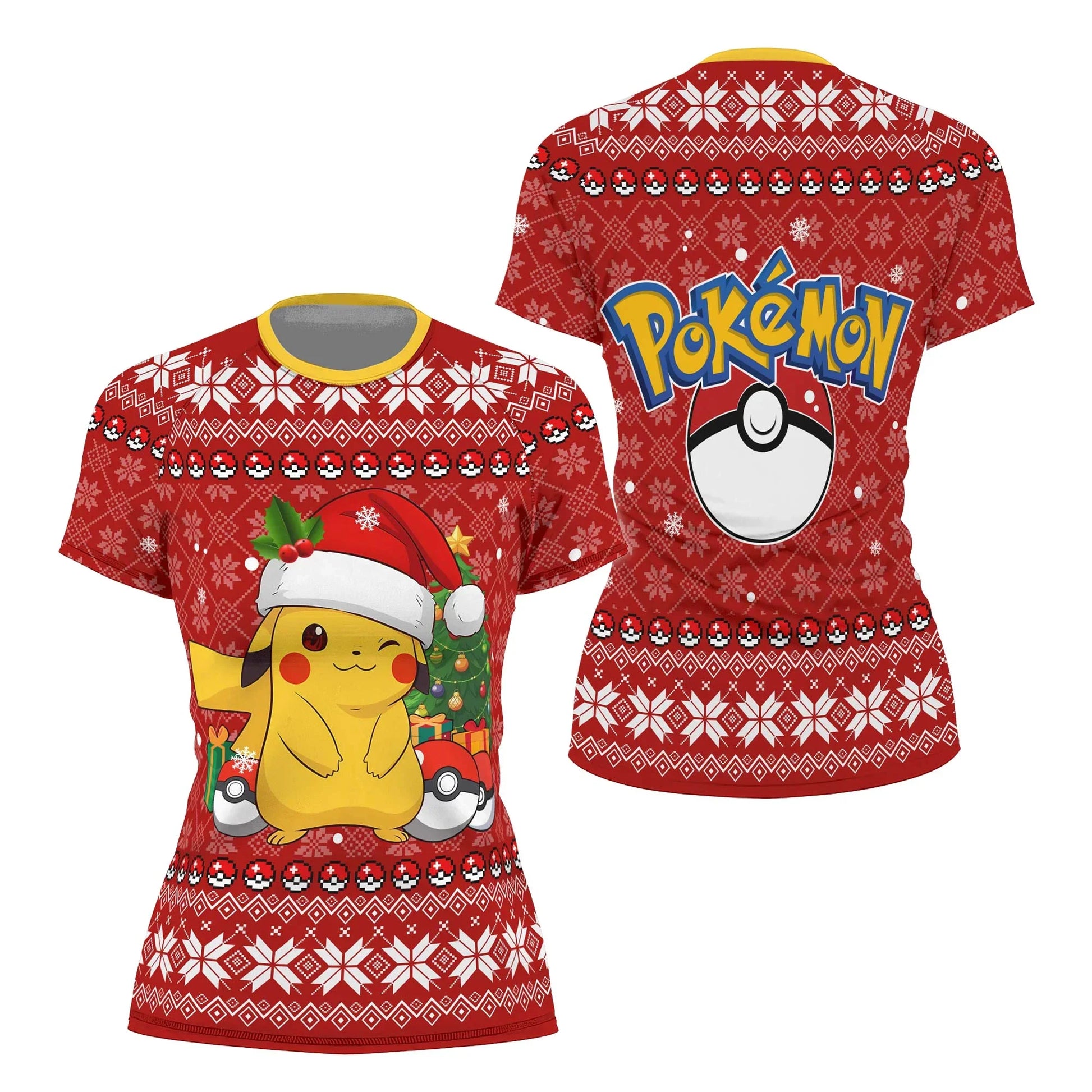 Pokemon Santa Pikachu Rash Guard