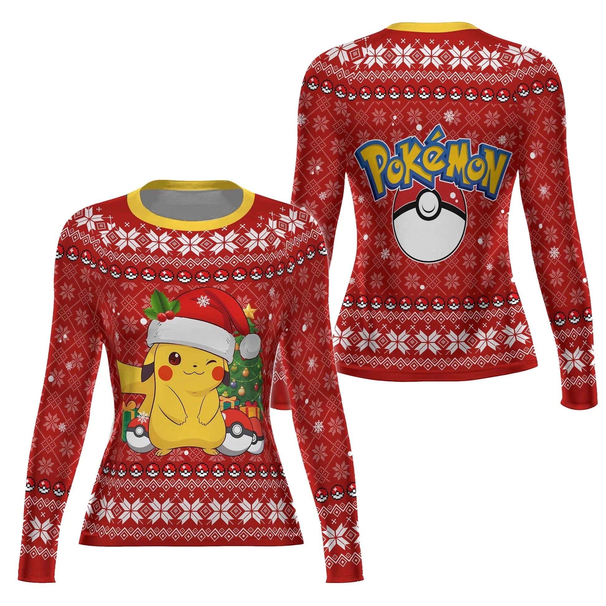Pokemon Santa Pikachu Rash Guard