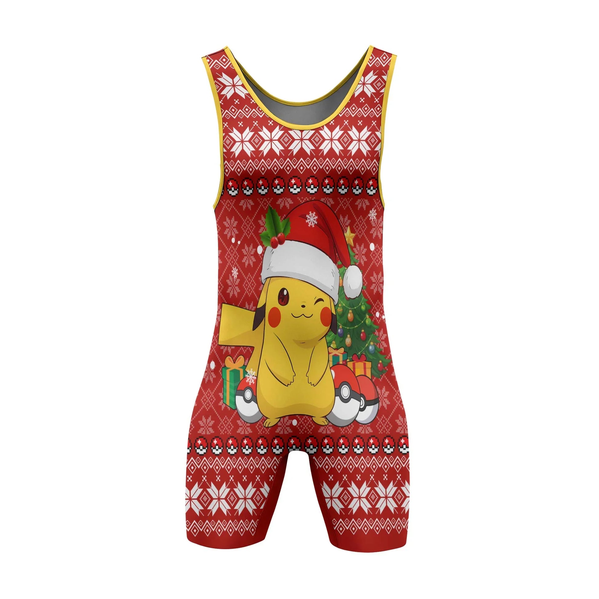 Pokemon Santa Pikachu Wrestling Singlet