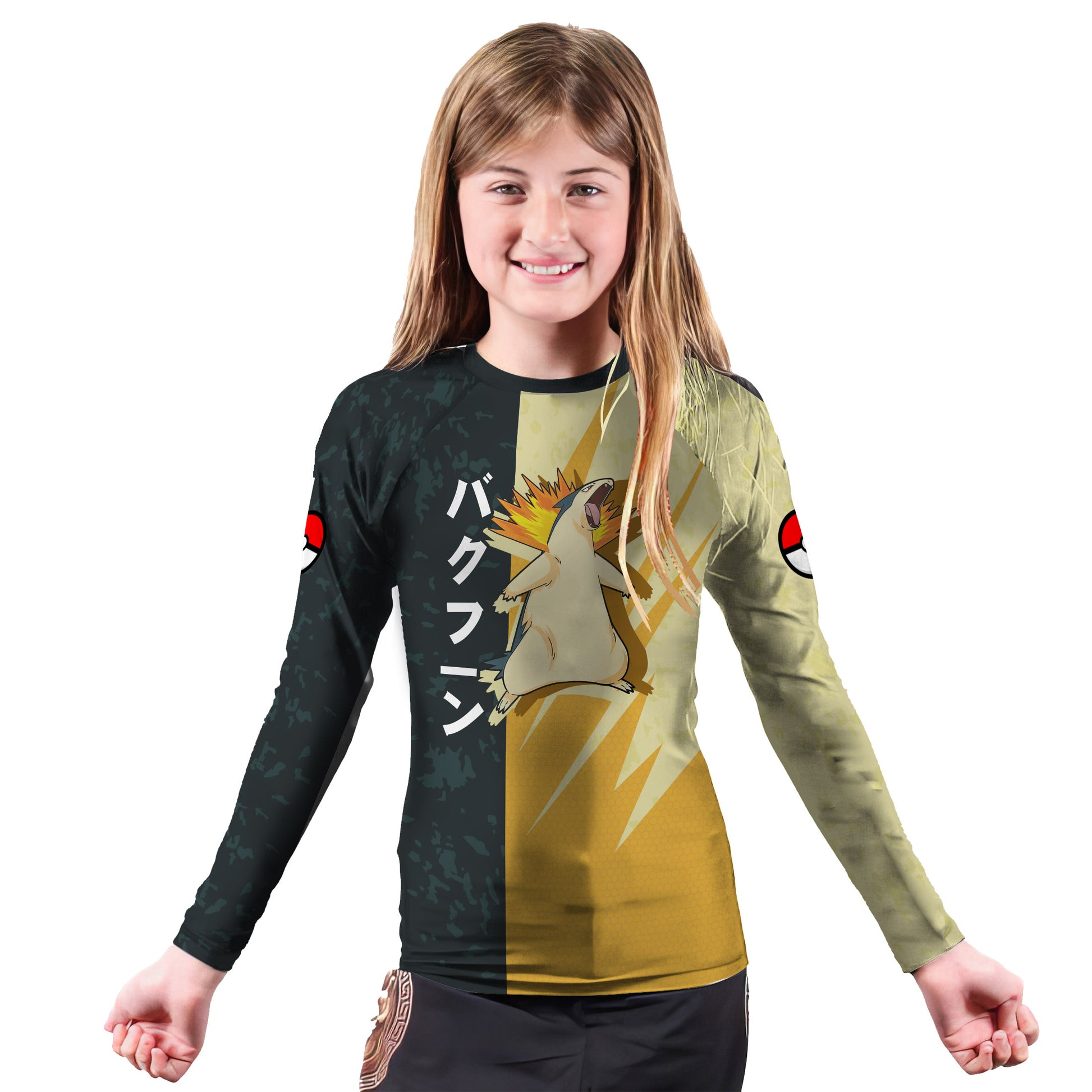 Pokemon Typhlosion Explosion Kids Rash Guard