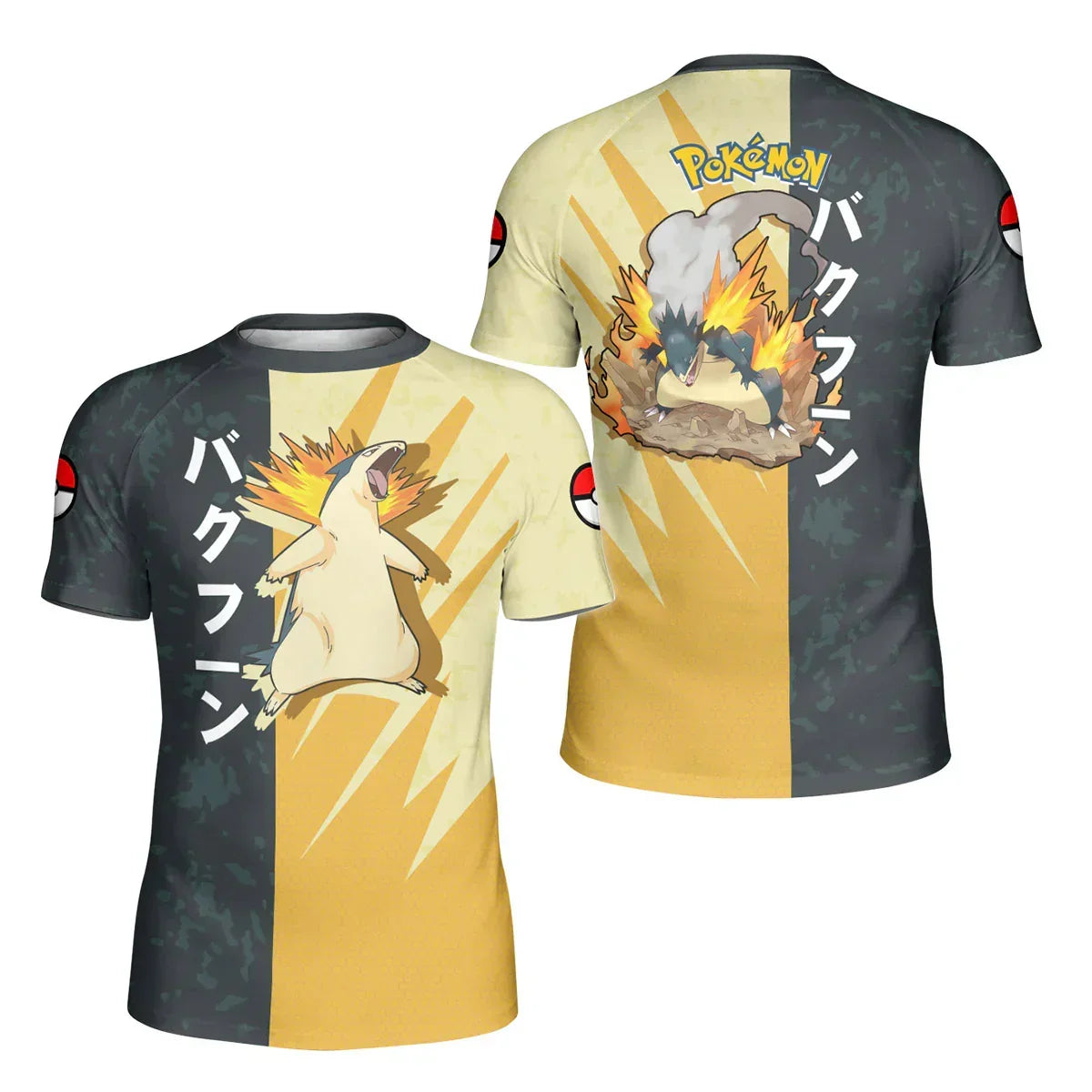 Pokemon Typhlosion Explosion Kids Rash Guard