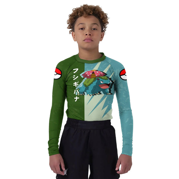Pokemon Venusaur Vine Whip Kids Rash Guard | Athletic Wear