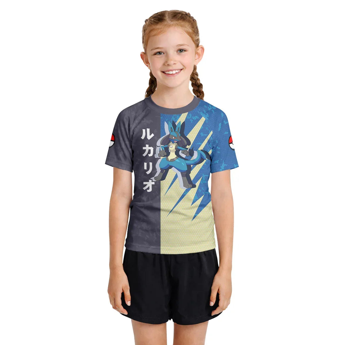 Pokemon Warrior Lucario Kids Rash Guard