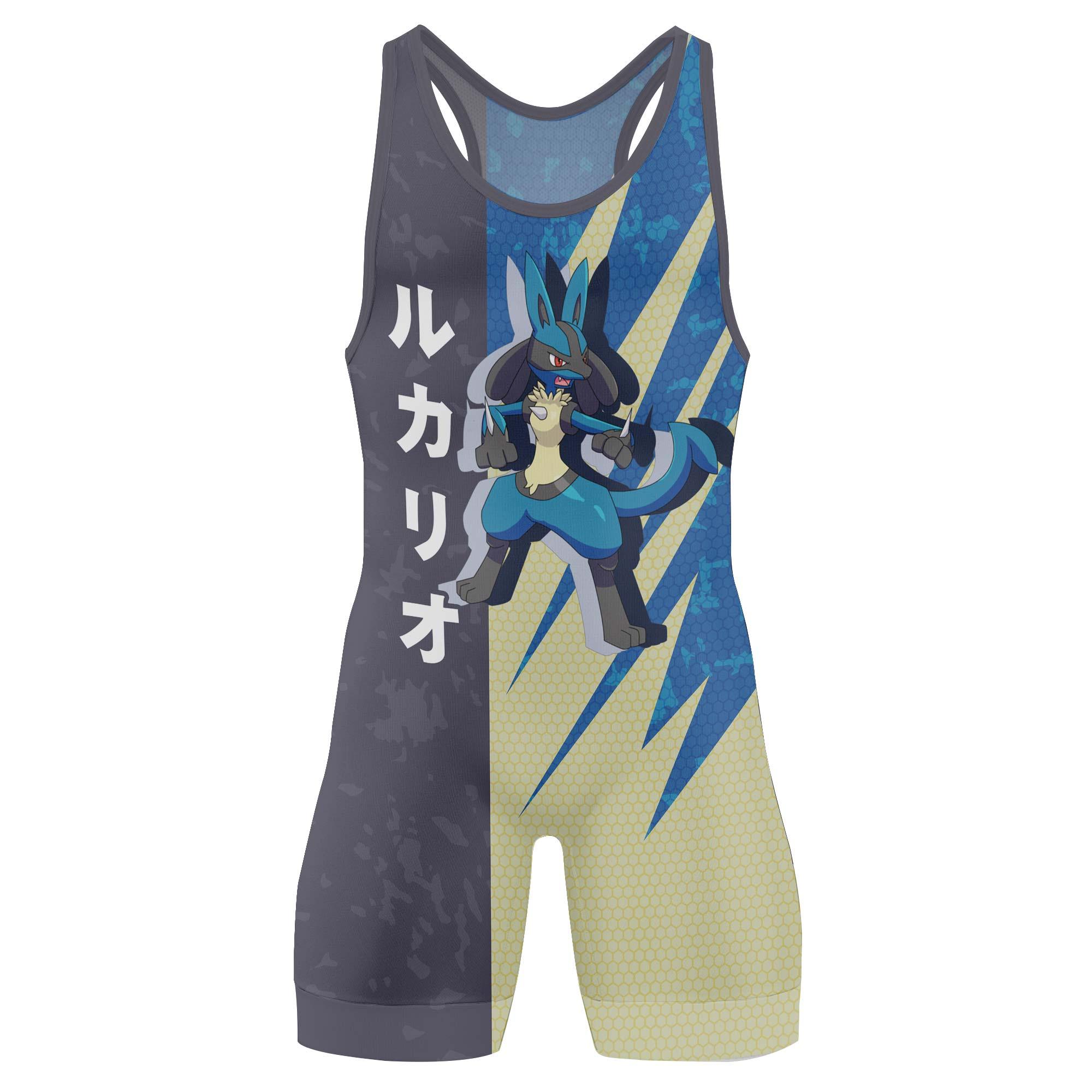【限定】 Li-ning × Pokémon elite singlet Pokemon Warrior Lucario Wrestling Singlet | Wrestling Singlet