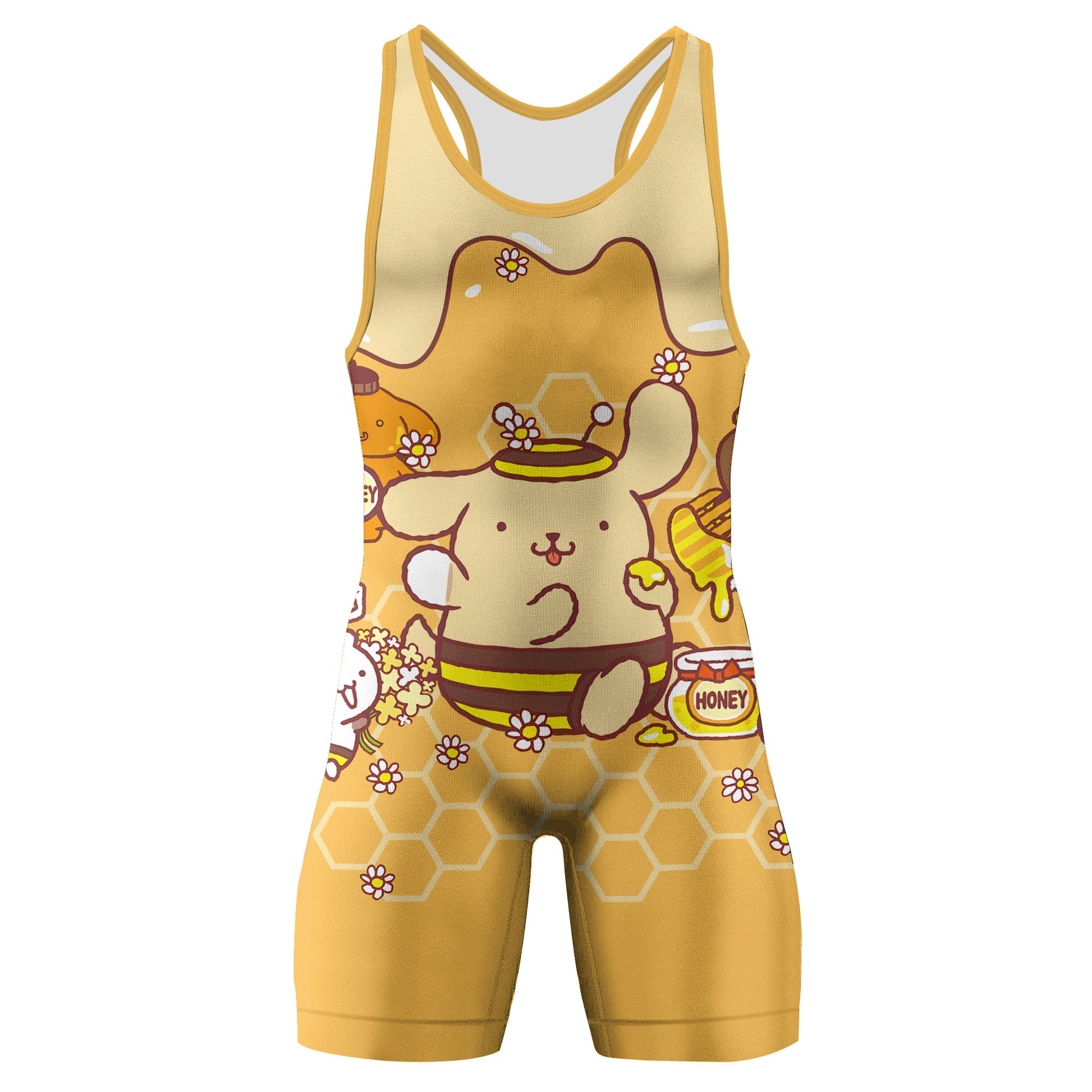 Pompompurin Honey Bee Wrestling Singlet