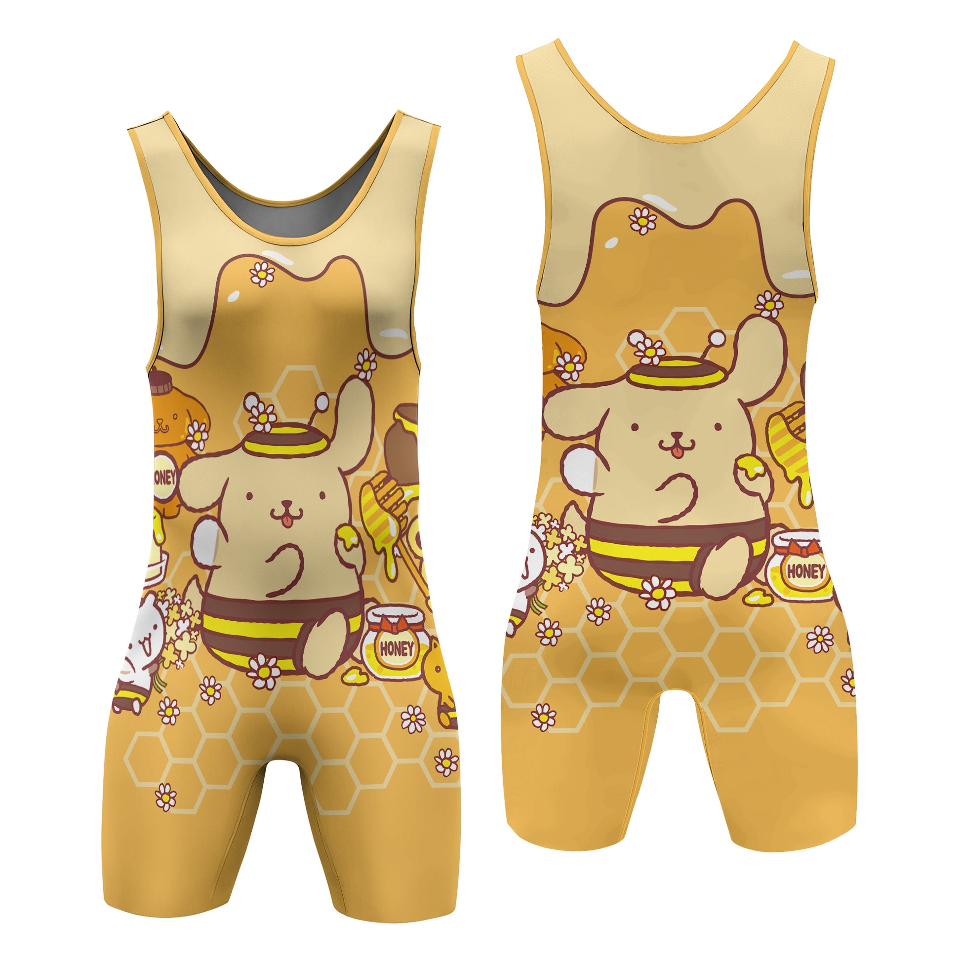 Pompompurin Honey Bee Wrestling Singlet