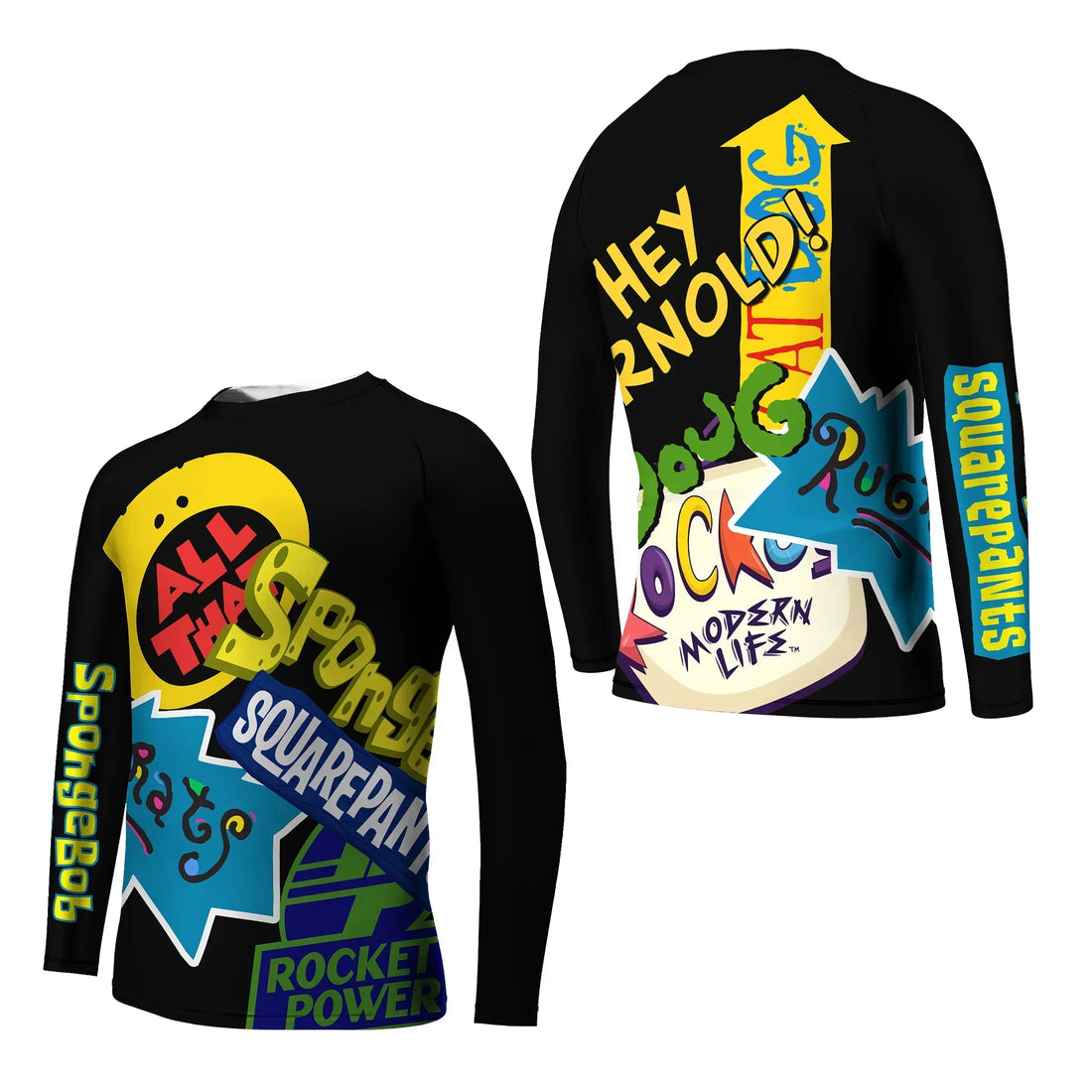 Pop Art Rocket Energy Black Kids Rash Guard