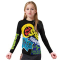 Pop Art Rocket Energy Black Kids Rash Guard