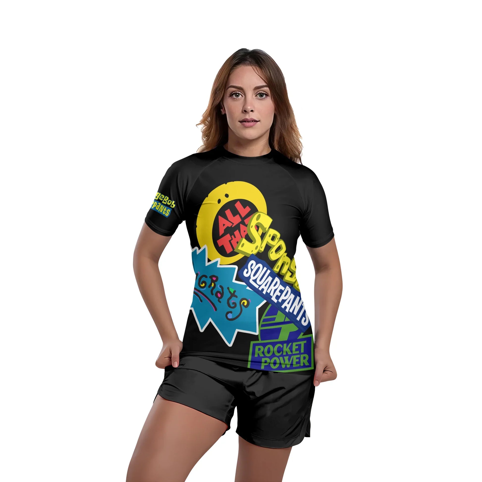 Pop Art Rocket Energy Black Rash Guard