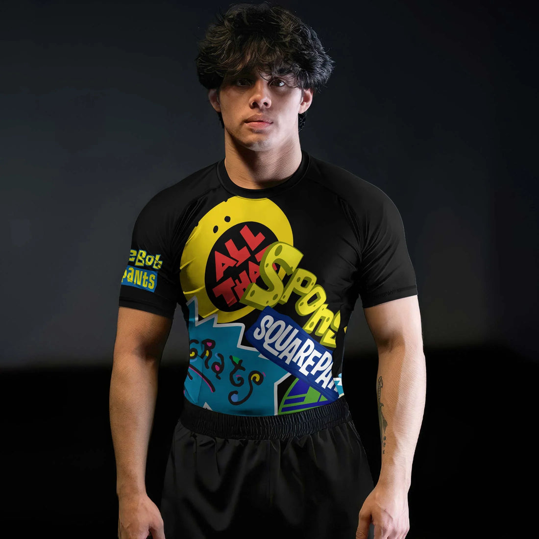 Pop Art Rocket Energy Black Rash Guard