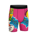 Pop Art Rocket Energy Pink Compression Shorts