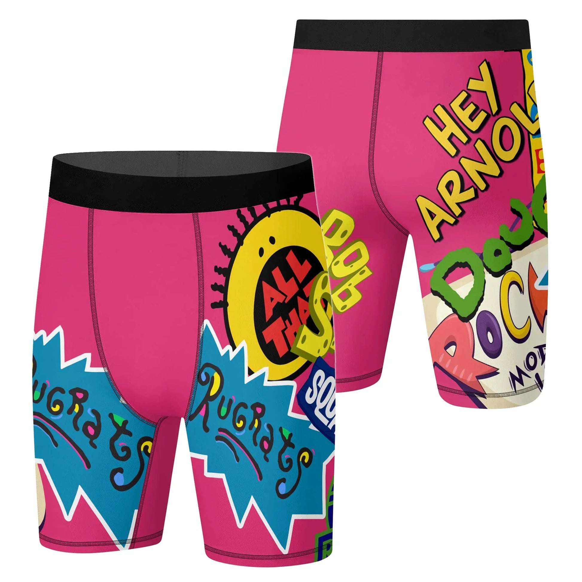Pop Art Rocket Energy Pink Compression Shorts