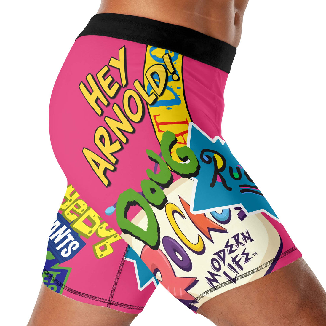 Pop Art Rocket Energy Pink Compression Shorts