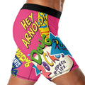 Pop Art Rocket Energy Pink Compression Shorts