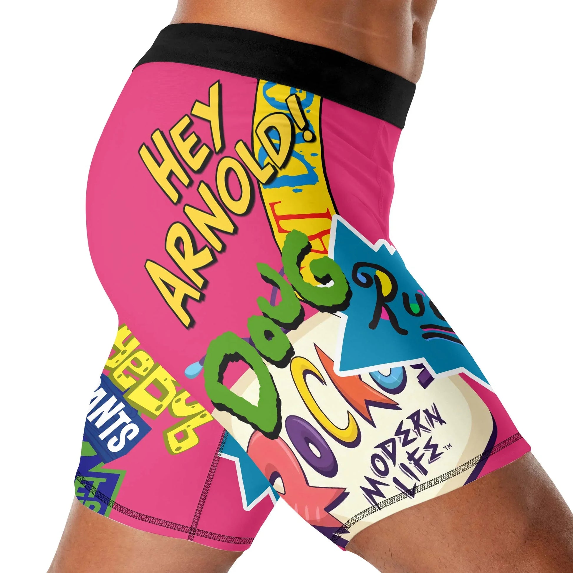 Pop Art Rocket Energy Pink Compression Shorts