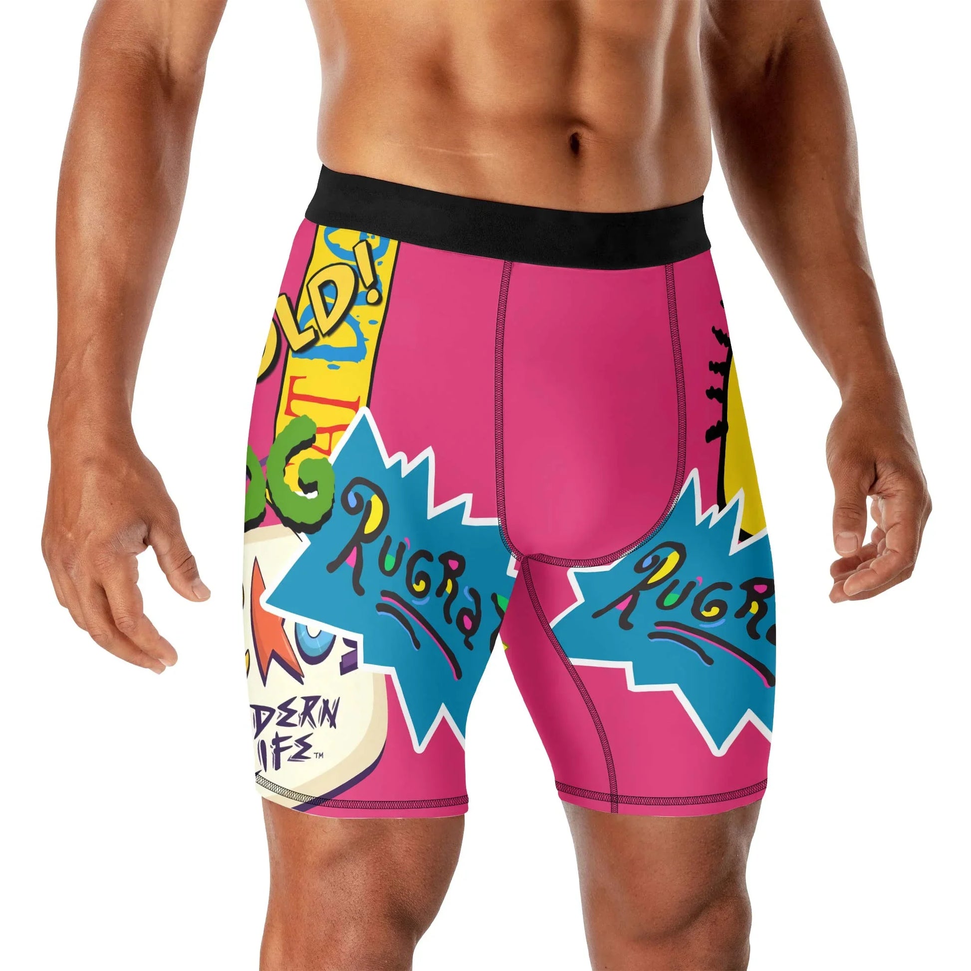 Pop Art Rocket Energy Pink Compression Shorts